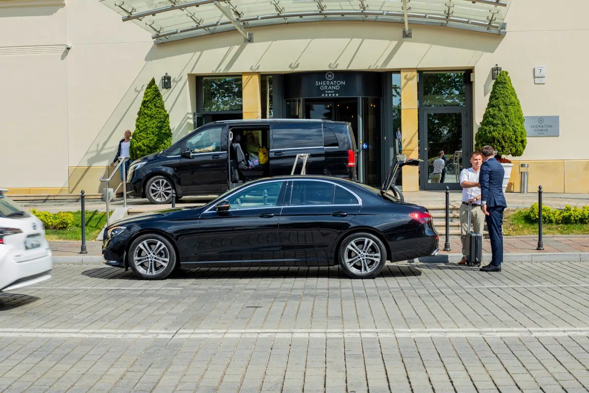 Mercedes E-Class interior view during a premium transfer in Krakow